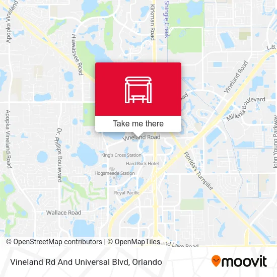 Vineland Rd And Universal Blvd map