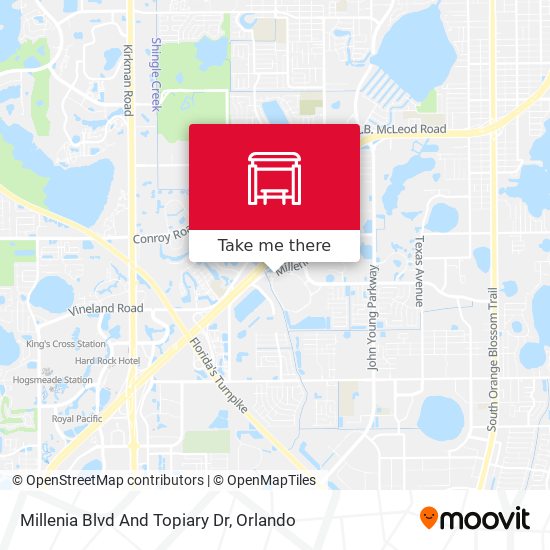 Millenia Blvd And Topiary Dr map