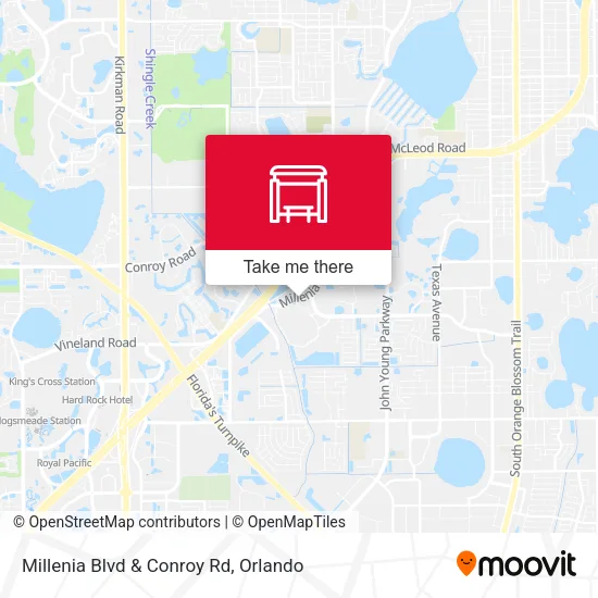 Millenia Blvd & Conroy Rd map