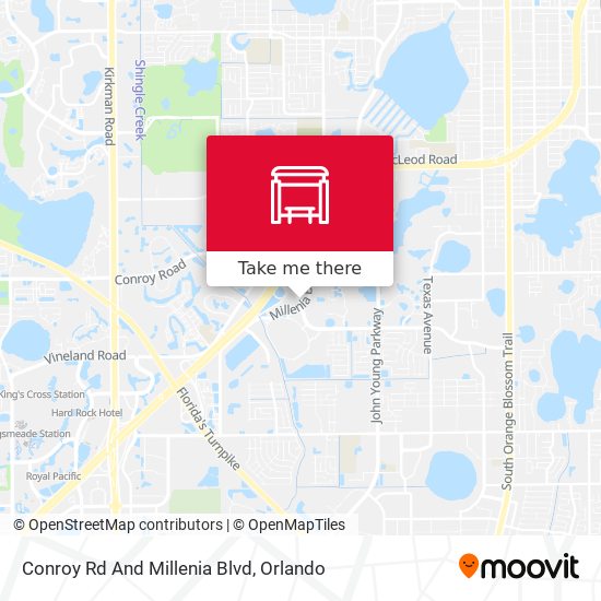 Conroy Rd And Millenia Blvd map
