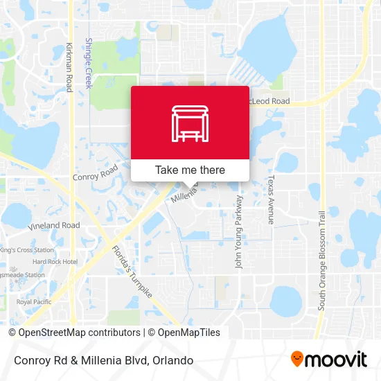 Conroy Rd & Millenia Blvd map