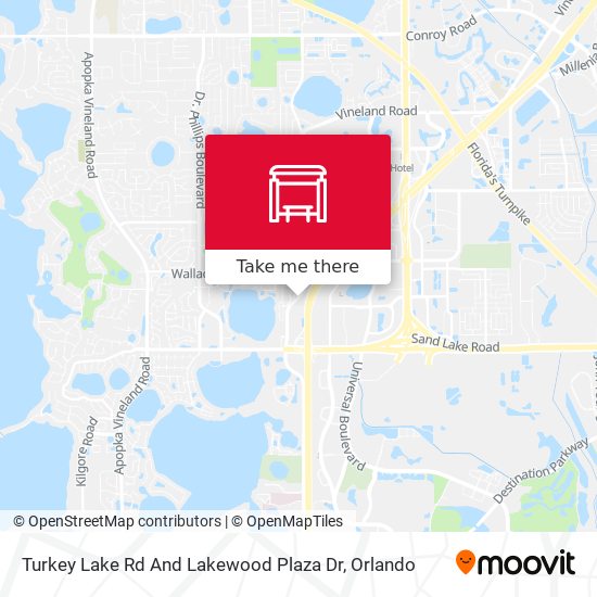 Turkey Lake Rd And Lakewood Plaza Dr map