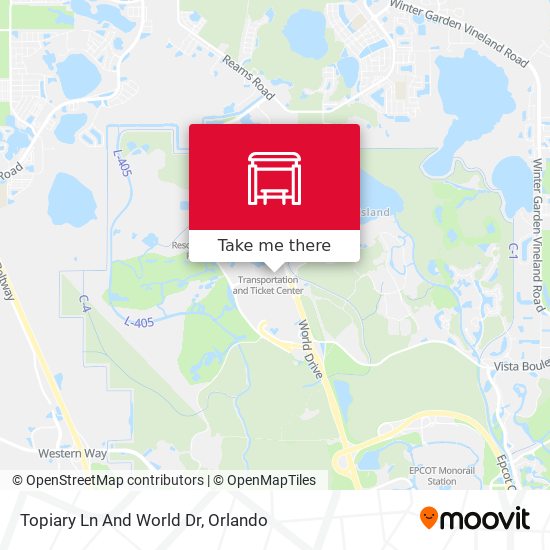 Topiary Ln And World Dr map