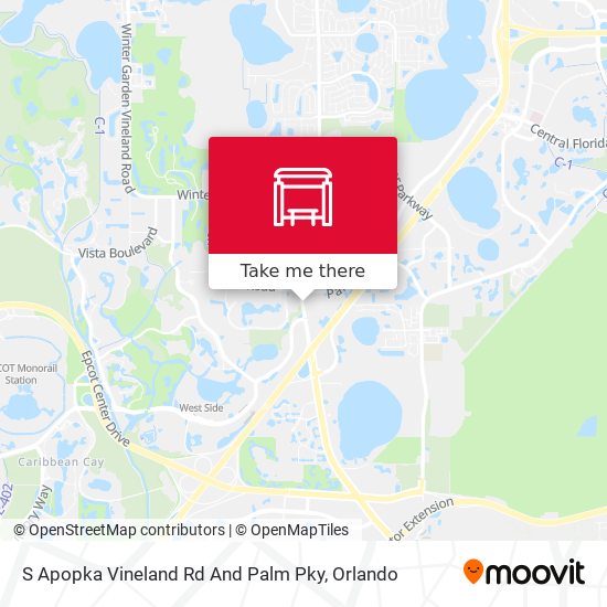 S Apopka Vineland Rd And Palm Pky map
