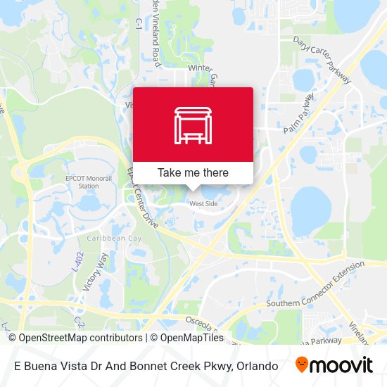 E Buena Vista Dr And Bonnet Creek Pkwy map