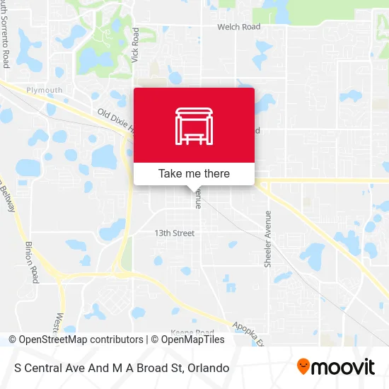 Mapa de S Central Ave And M A Broad St