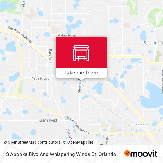 S Apopka Blvd And Whispering Winds Ct map