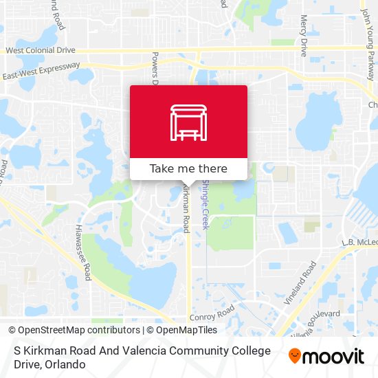 S Kirkman Road And Valencia Community College Drive map