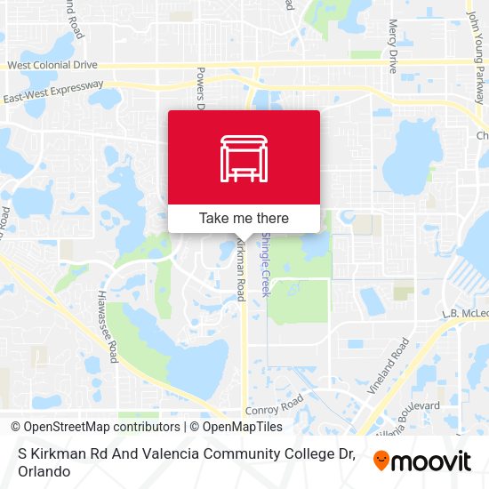 S Kirkman Road And Valencia Community College Drive map