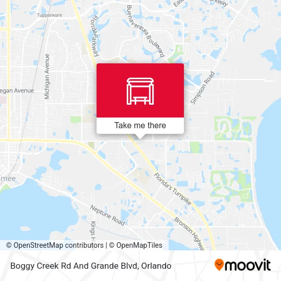 Mapa de Boggy Creek Rd And Grande Blvd