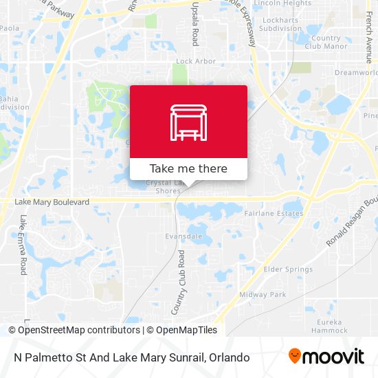 N Palmetto  St And Lake Mary Sunrail map