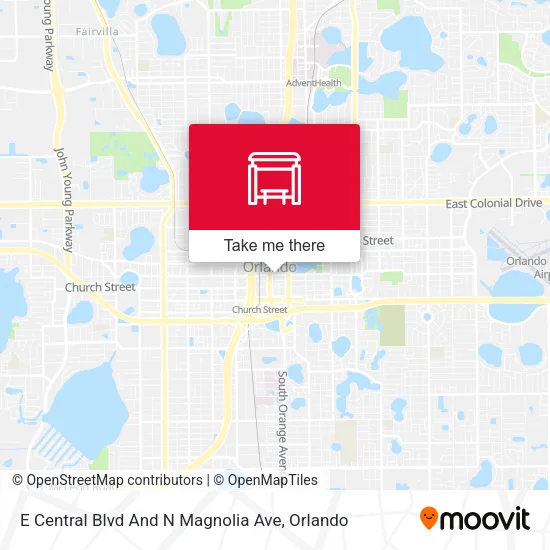 Mapa de E Central Blvd And N Magnolia Ave