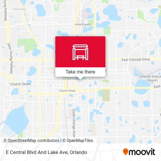 Mapa de E Central Blvd And Lake Ave