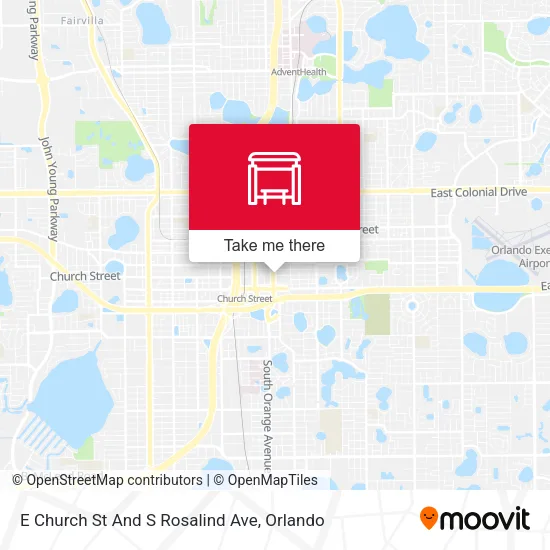 Mapa de E Church St And S Rosalind Ave