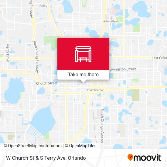 W Church St & S Terry Ave map