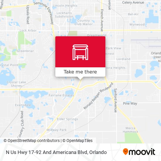 N Us Hwy 17-92 And Americana Blvd map