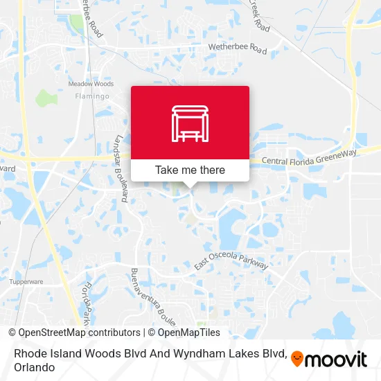 Mapa de Rhode Island Woods Blvd And Wyndham Lakes Blvd