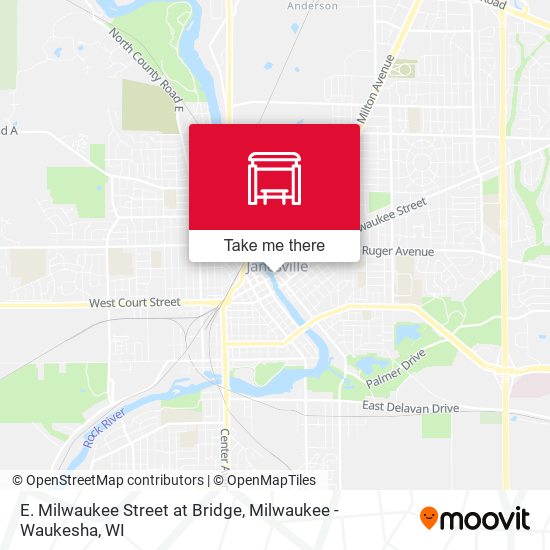 E. Milwaukee Street at Bridge map