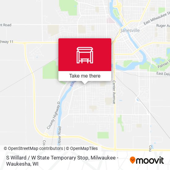 S Willard / W State Temporary Stop map