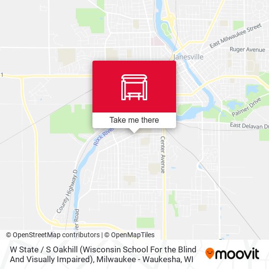 W State / S Oakhill (Wisconsin School For the Blind And Visually Impaired) map