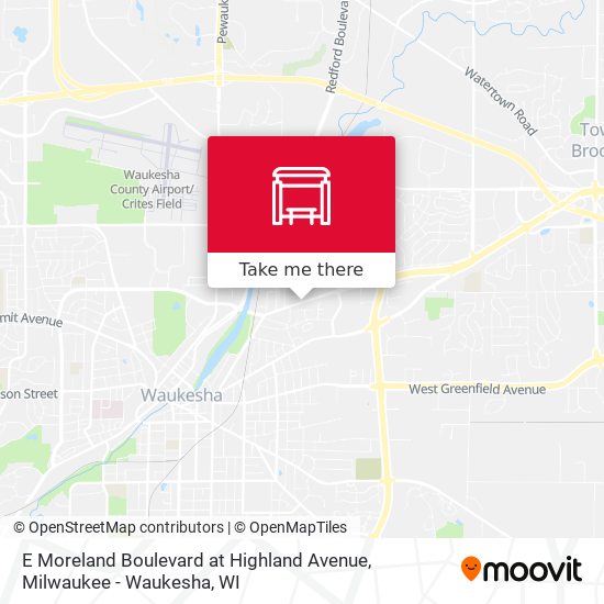 E Moreland Boulevard at Highland Avenue map