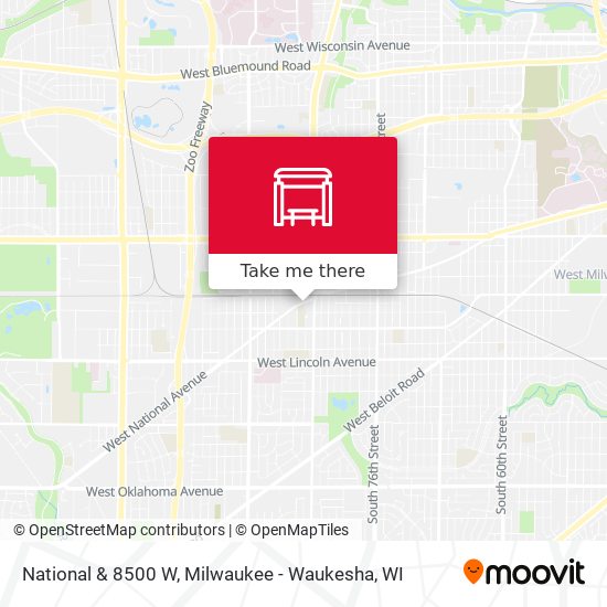 National & 8500 W map