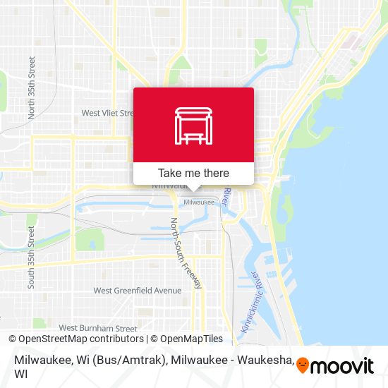 Milwaukee, Wi (Bus/Amtrak) map