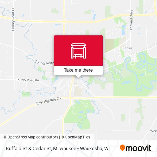 Buffalo St & Cedar St map