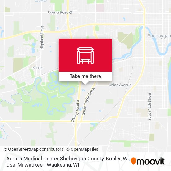 Aurora Medical Center Sheboygan County, Kohler, Wi, Usa map