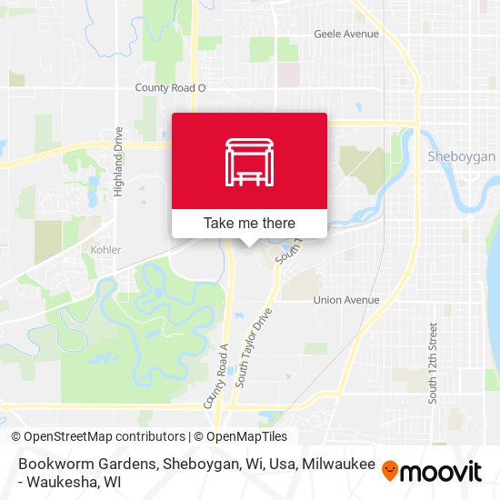 Mapa de Bookworm Gardens, Sheboygan, Wi, Usa
