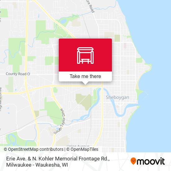 Erie Ave. & N. Kohler Memorial Frontage Rd. map
