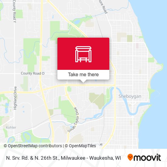 N. Srv. Rd. & N. 26th St. map