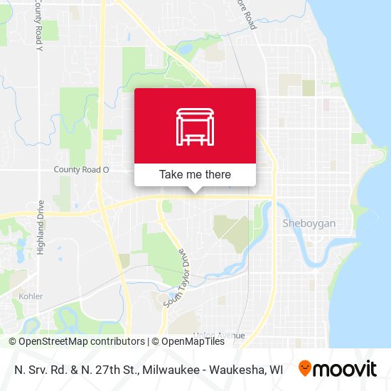 N. Srv. Rd. & N. 27th St. map