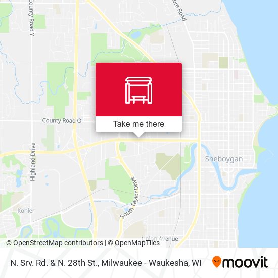 N. Srv. Rd. & N. 28th St. map