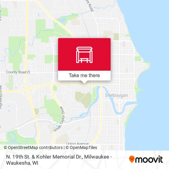 N. 19th St. & Kohler Memorial Dr. map