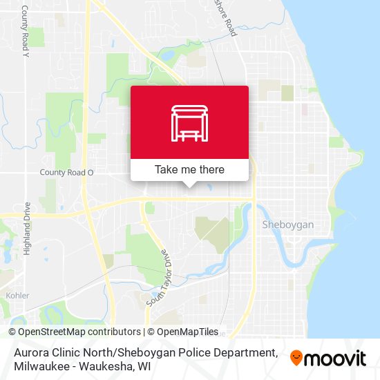 Mapa de Aurora Clinic North / Sheboygan Police Department
