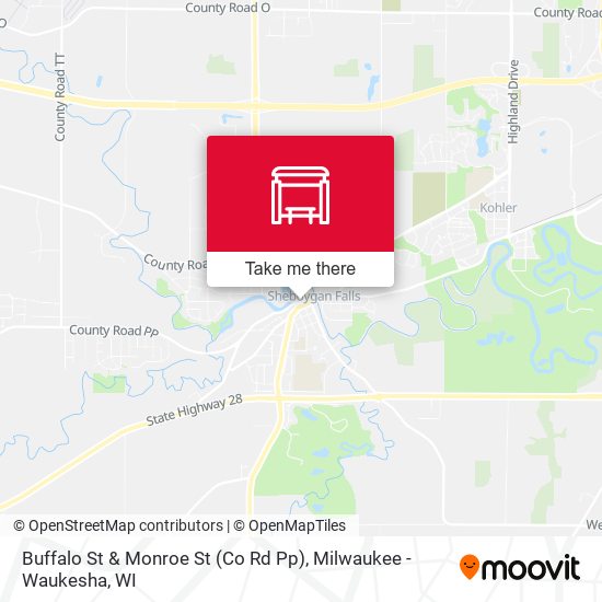 Buffalo St & Monroe St (Co Rd Pp) map