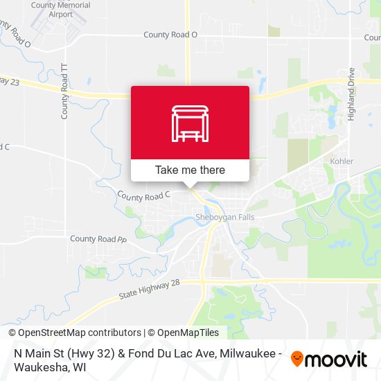 N Main St (Hwy 32) & Fond Du Lac Ave map