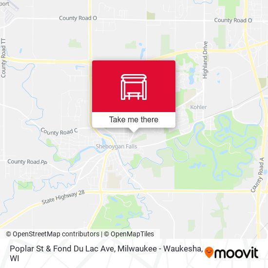 Poplar St & Fond Du Lac Ave map