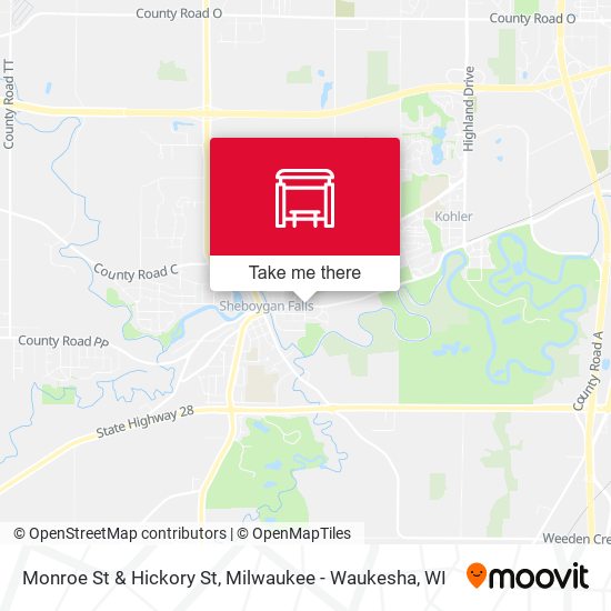 Monroe St & Hickory St map