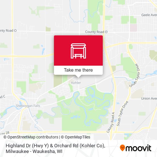 Highland Dr (Hwy Y) & Orchard Rd (Kohler Co) map