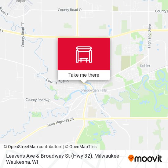Leavens Ave & Broadway St (Hwy 32) map