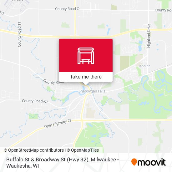 Mapa de Buffalo St & Broadway St (Hwy 32)