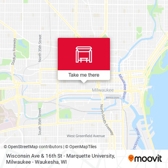Mapa de Wisconsin Ave & 16th St - Marquette University