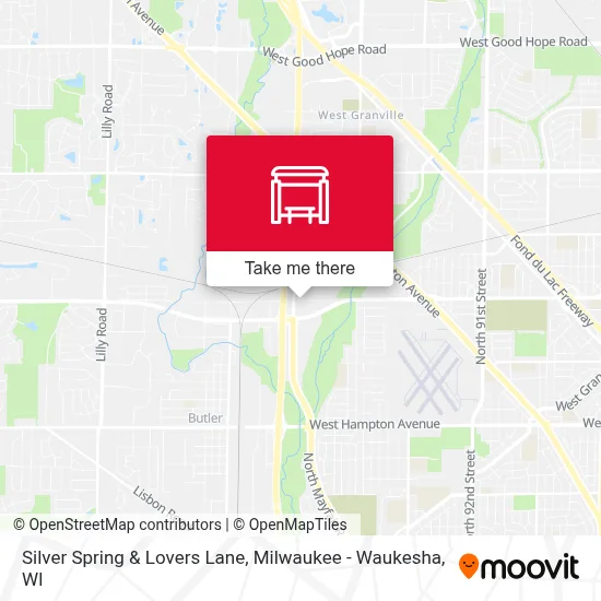 Silver Spring & Lovers Lane map