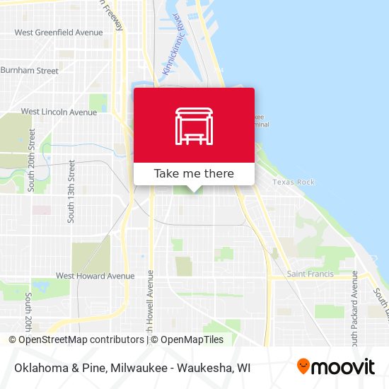 Mapa de Oklahoma & Pine