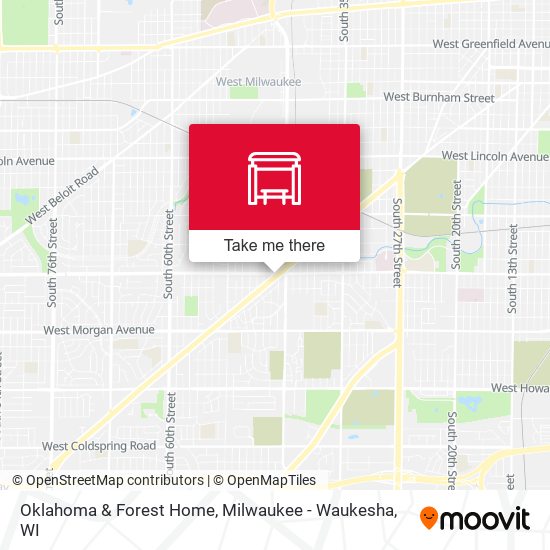 Mapa de Oklahoma & Forest Home
