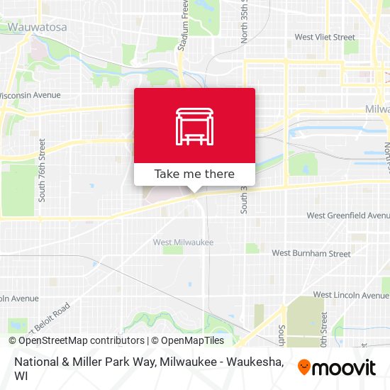 National & Miller Park Way map