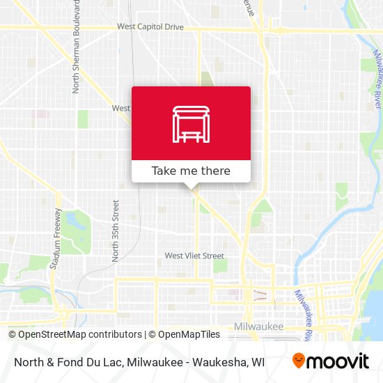 North & Fond Du Lac map
