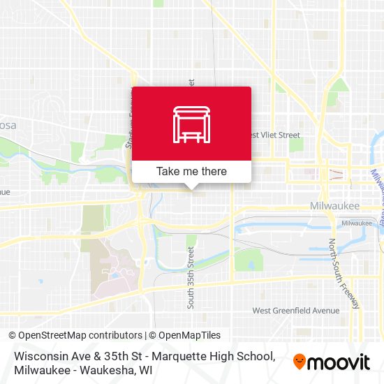 Wisconsin Ave & 35th St - Marquette High School map